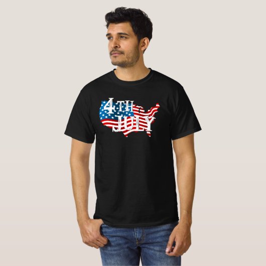 7月4日の独立日叔父サム・ハット・アメリカ Tシャツ (正面フル)