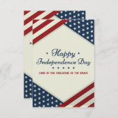 7月4日の独立記念日おめでとう サンキューカード (正面/裏面)
