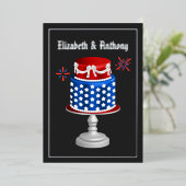 7月4日の独立記念日のフォイル結婚招待状 箔招待状 (立ち正面)