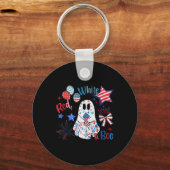 7月4日の独立記念日の愛国的なおもしろいスポック キーホルダー (正面)