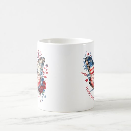 7月4日の独立記念日の愛国的な名前 コーヒーマグカップ (中央)
