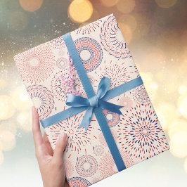 7月4日の独立記念日の爆竹パターン ラッピングペーパー