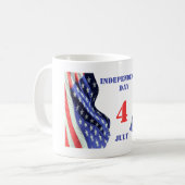 7月4日の独立記念日の米国国旗 コーヒーマグカップ (正面左)