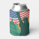 7月4日の独立記念日の自由の女神 缶クーラー (缶正面)