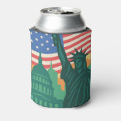 7月4日の独立記念日の自由の女神 缶クーラー (缶裏面)