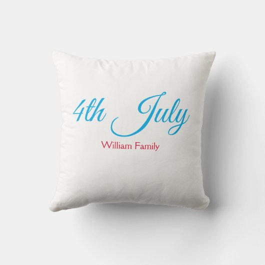 7月4日の独立記念日の追加文字カスタム クッション (裏面)
