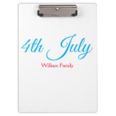7月4日の独立記念日の追加文字カスタム クリップボード (正面)