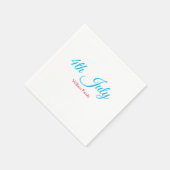 7月4日の独立記念日の追加文字カスタム スタンダードカクテルナプキン (角)