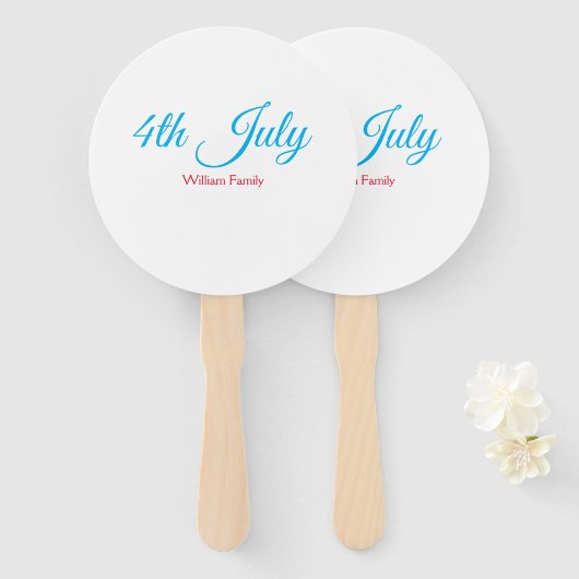 7月4日の独立記念日の追加文字カスタム ハンドファン (正面&裏面)