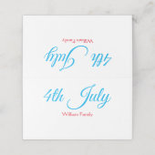 7月4日の独立記念日の追加文字カスタム プレイスカード (外部開封)