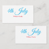 7月4日の独立記念日の追加文字カスタム 名刺 (正面/裏面)