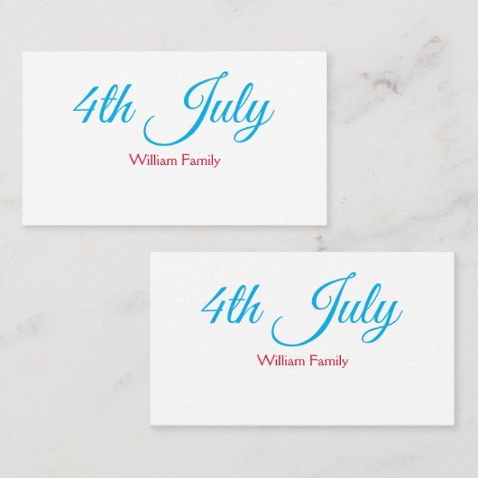 7月4日の独立記念日の追加文字カスタム 名刺 (正面/裏面)