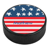 7月4日の独立記念日を追加ネーム文字米国国旗 アイスホッケーパック (3/4)