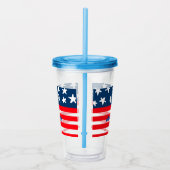 7月4日の独立記念日を追加ネーム文字米国国旗 アクリルタンブラー (右)