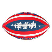 7月4日の独立記念日を追加ネーム文字米国国旗 アメリカンフットボール (正面)