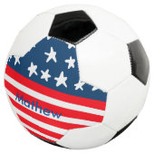 7月4日の独立記念日を追加ネーム文字米国国旗 サッカーボール (3/4)