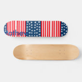 7月4日の独立記念日を追加ネーム文字米国国旗 スケートボード (横)