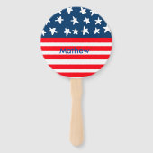 7月4日の独立記念日を追加ネーム文字米国国旗 ハンドファン (裏面)