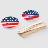 7月4日の独立記念日を追加ネーム文字米国国旗 ハンドファン (組立なし)