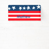 7月4日の独立記念日を追加ネーム文字米国国旗 横断幕 (インサイチュ)