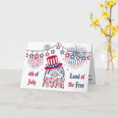 7月4日の独立記念日アメリカン・イーグル カード (黄色い花)