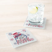 7月4日の独立記念日アメリカン・イーグル ガラスコースター (アングル)