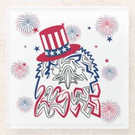 7月4日の独立記念日アメリカン・イーグル ガラスコースター