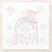 7月4日の独立記念日アメリカン・イーグル ガラスコースター (裏面)