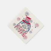 7月4日の独立記念日アメリカン・イーグル スタンダードカクテルナプキン (角)