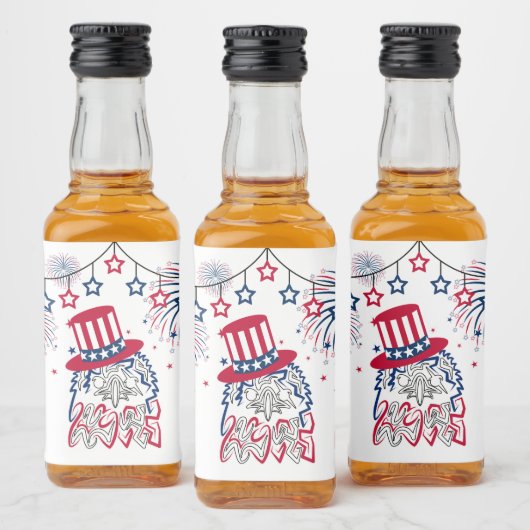 7月4日の独立記念日アメリカン・イーグル リキュールボトルラベル (ボトル)