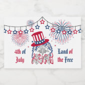 7月4日の独立記念日アメリカン・イーグル リキュールボトルラベル (シングルラベル)