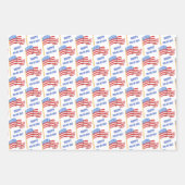 7月4日の独立記念日アメリカ愛国心 ラッピングペーパーシート (正面3)