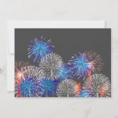 7月4日の独立記念日グレーの旗の色 招待状 (裏面)