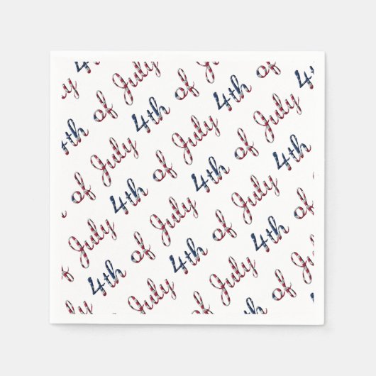 7月4日の独立記念日スターとストライプUSA スタンダードカクテルナプキン (正面)