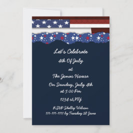 7月4日の独立記念日パーティー招待状 招待状
