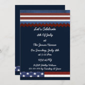 7月4日の独立記念日パーティー招待状 招待状 (正面/裏面)