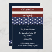 7月4日の独立記念日パーティー招待状 招待状 (正面/裏面)