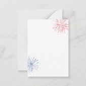 7月4日の独立記念日パーティー赤白青 ノートカード (裏面)