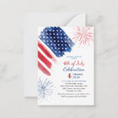 7月4日の独立記念日パーティー赤白青 ノートカード (正面)