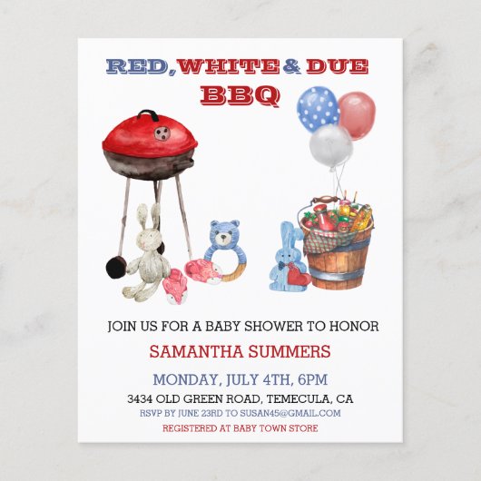 7月4日の独立記念日ベビーシャワー (正面)