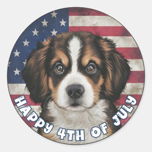 7月4日の独立記念日ベルネーズサークル ラウンドシール (正面)