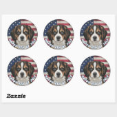 7月4日の独立記念日ベルネーズサークル ラウンドシール (シート)