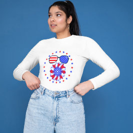 7月4日の独立記念日レッドブルーホワイト Tシャツ