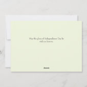 7月4日の独立記念日赤白青写真 シーズンカード (裏面)