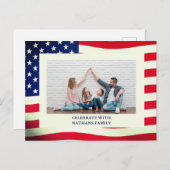 7月4日の独立記念日赤白青写真 シーズンポストカード (正面/裏面)