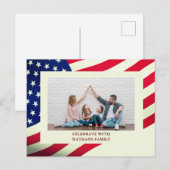 7月4日の独立記念日赤白青写真 シーズンポストカード (正面/裏面)