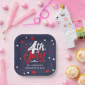 7月4日の独立記念日赤白青 ペーパープレート (パーティー)