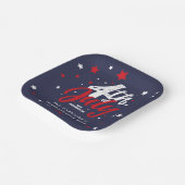 7月4日の独立記念日赤白青 ペーパープレート (傾斜あり)