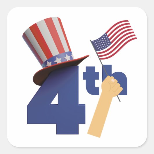 7月4日の独立記念日 スクエアシール (正面)