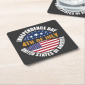 7月4日の独立記念日 スクエアペーパーコースター (アングル)